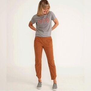 Marine Layer Cropped Rust Corduroy Pants